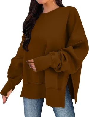 Womens Oversized Hoodies Fleece Thumb Hole Sweatshirts Long Sleeve Sweaters Pullover Fall Outfits with Pocket