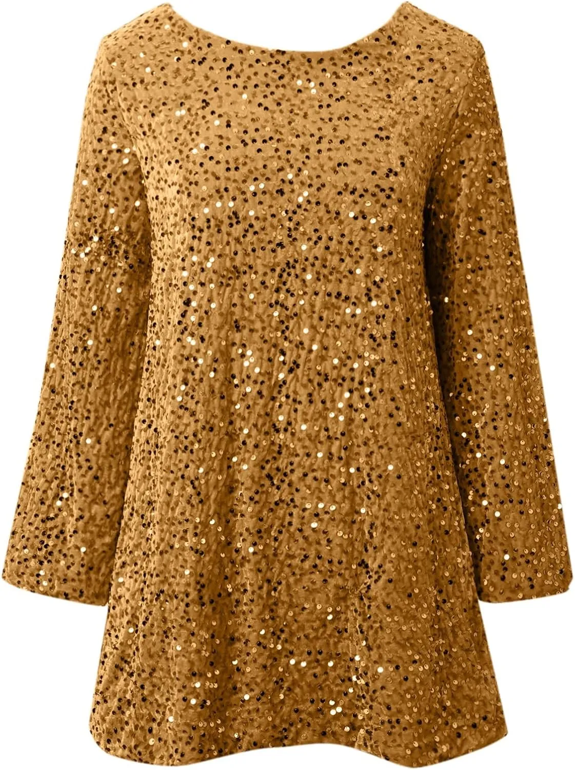 Womens Sequin Warmy Oversized Crewneck Sweatshirts Dress Sparkly Glitter Pullover Long Sleeve Outfits with Bow Ribbon