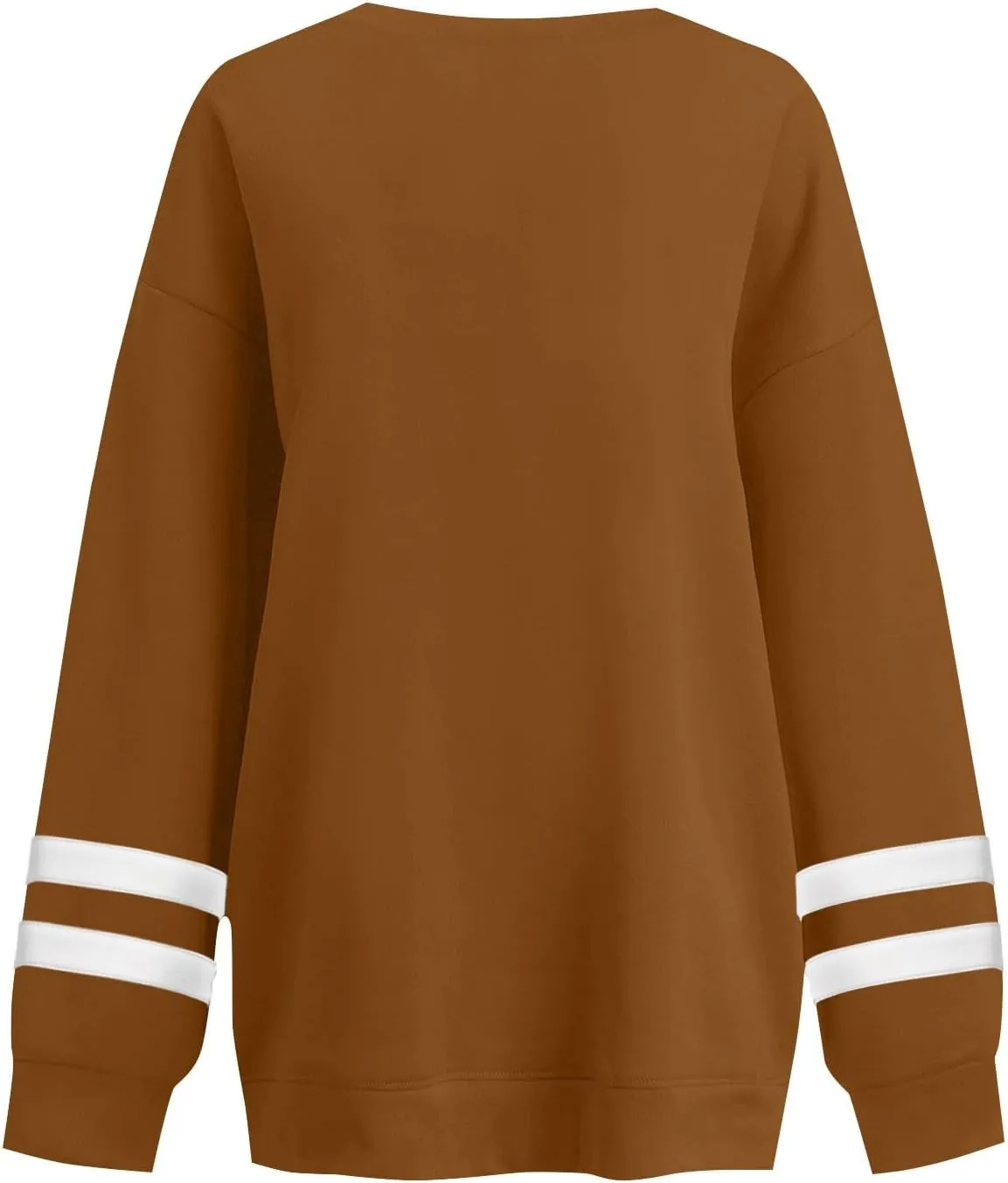 Women's Sweatshirts Loose Casual Trendy Long Sleeve Striped Printed Crew Neck Oversized Sports Sweatshirt Plus Size, S-5XL