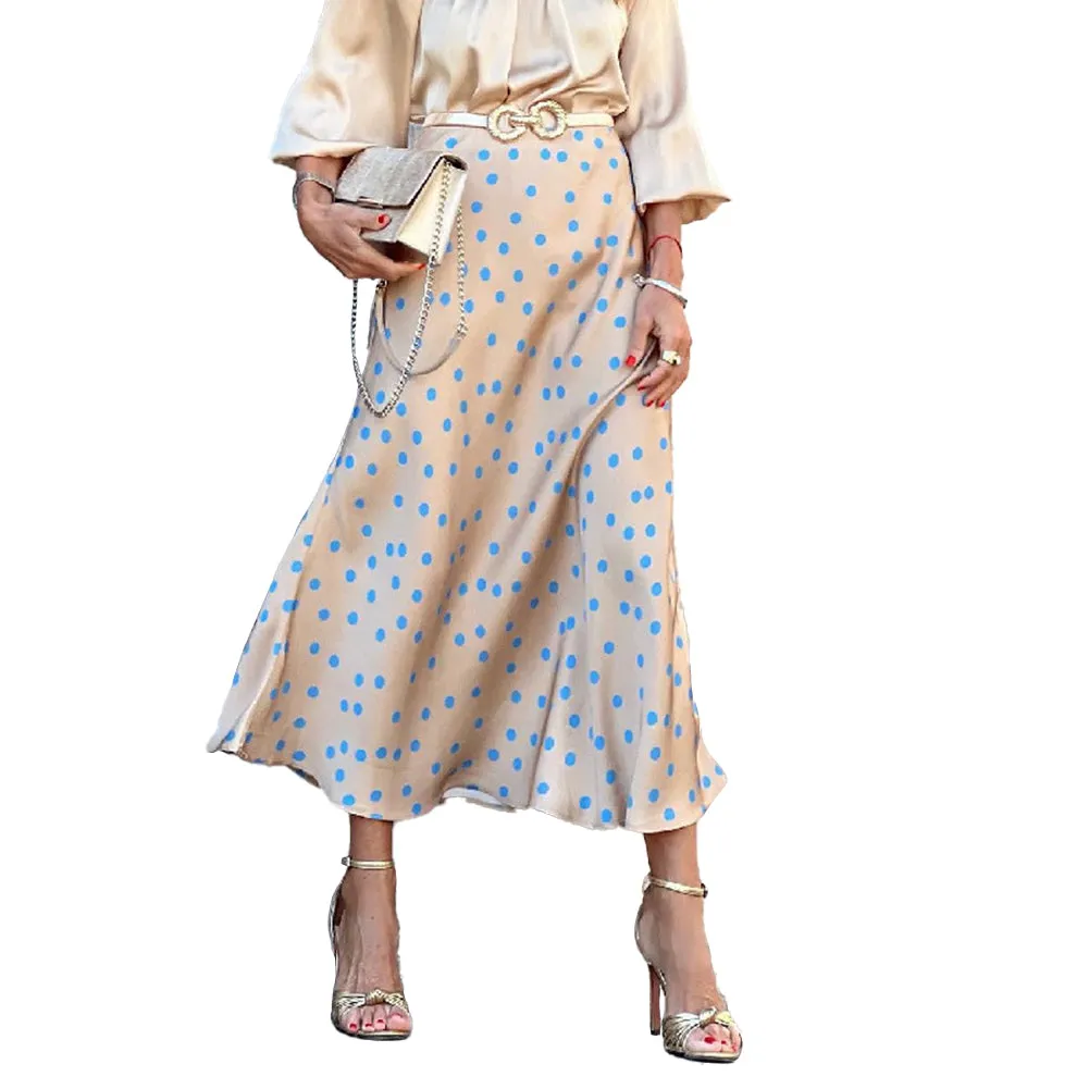YESFASHION Casual Women Dress With Polka Dot Prints Skirts